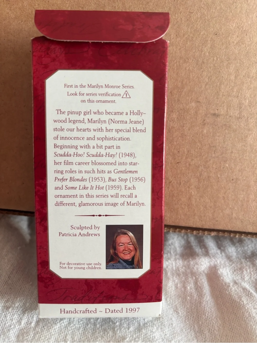 Marilyn Monroe - #1 First In Series - 1997 Hallmark Keepsake Christmas Ornament.